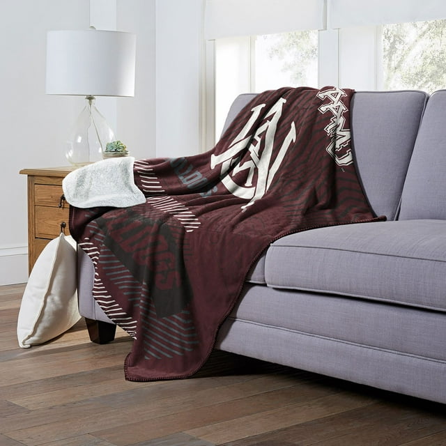 Officially Licensed NCAA Cloud Throw Blanket with Sherpa Back, 60" x 70"