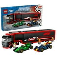 thumbnail image 1 of LEGO City F1 Truck with RB20 & AMR24 F1 Car Toy, 1086 pcs., 1 of 6