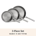 thumbnail image 6 of Calphalon 3-Piece Stainless Steel Fry Pan Set, 6 of 6