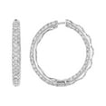 thumbnail image 3 of 3.00 CT. T.W. Pavé Diamond Hoop Earrings in 14K Gold, 3 of 6