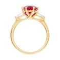 thumbnail image 3 of Pear Cut Lab Created Gemstone 3-Stone Ring in 14K Gold, 3 of 7