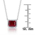 thumbnail image 3 of Emerald Cut Lab Created Gemstone & 0.08 CT. T.W. Diamond Necklace in Sterling Silver, 3 of 6