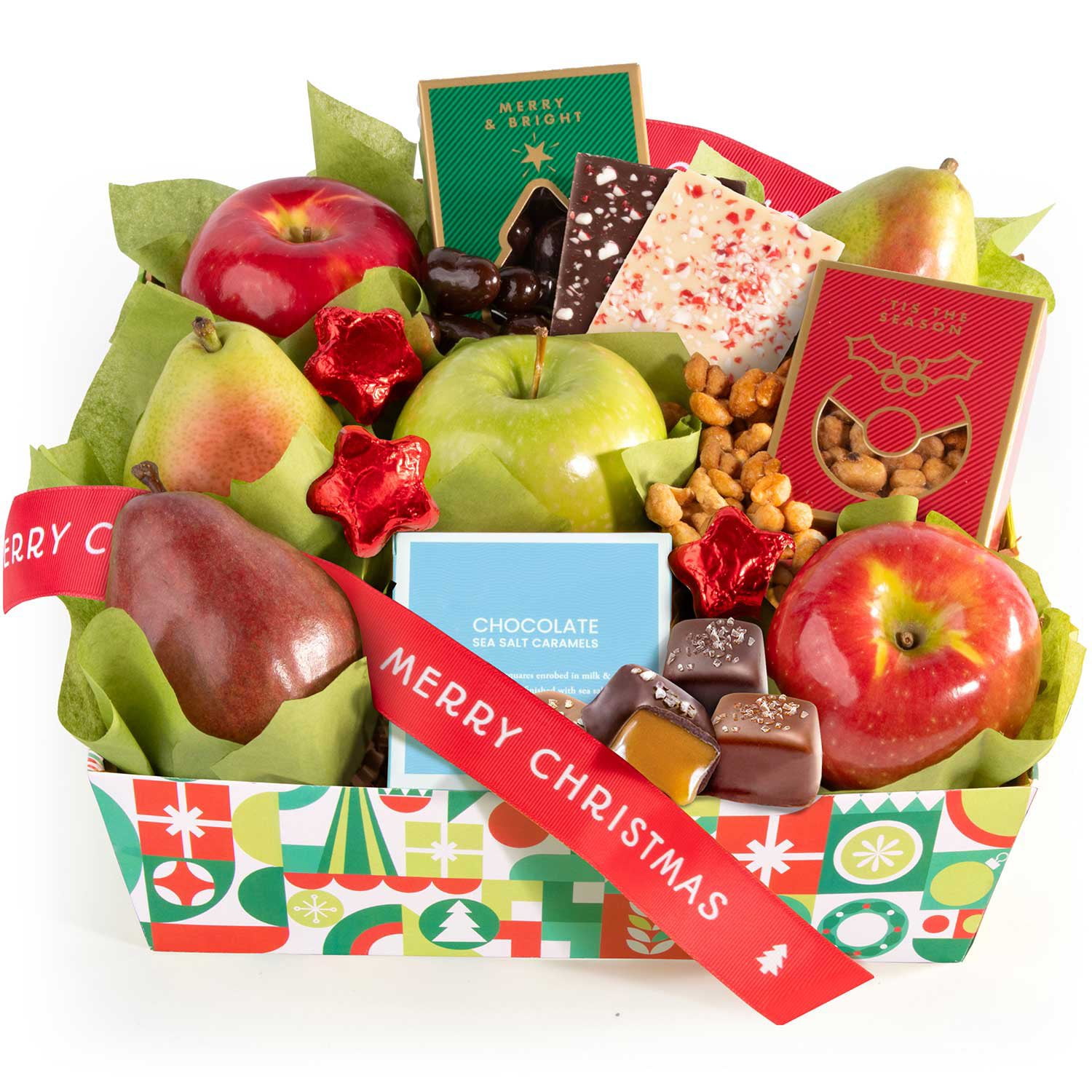 A Gift Inside Holiday Deluxe Fruit, Nut, and Treats Gift Basket