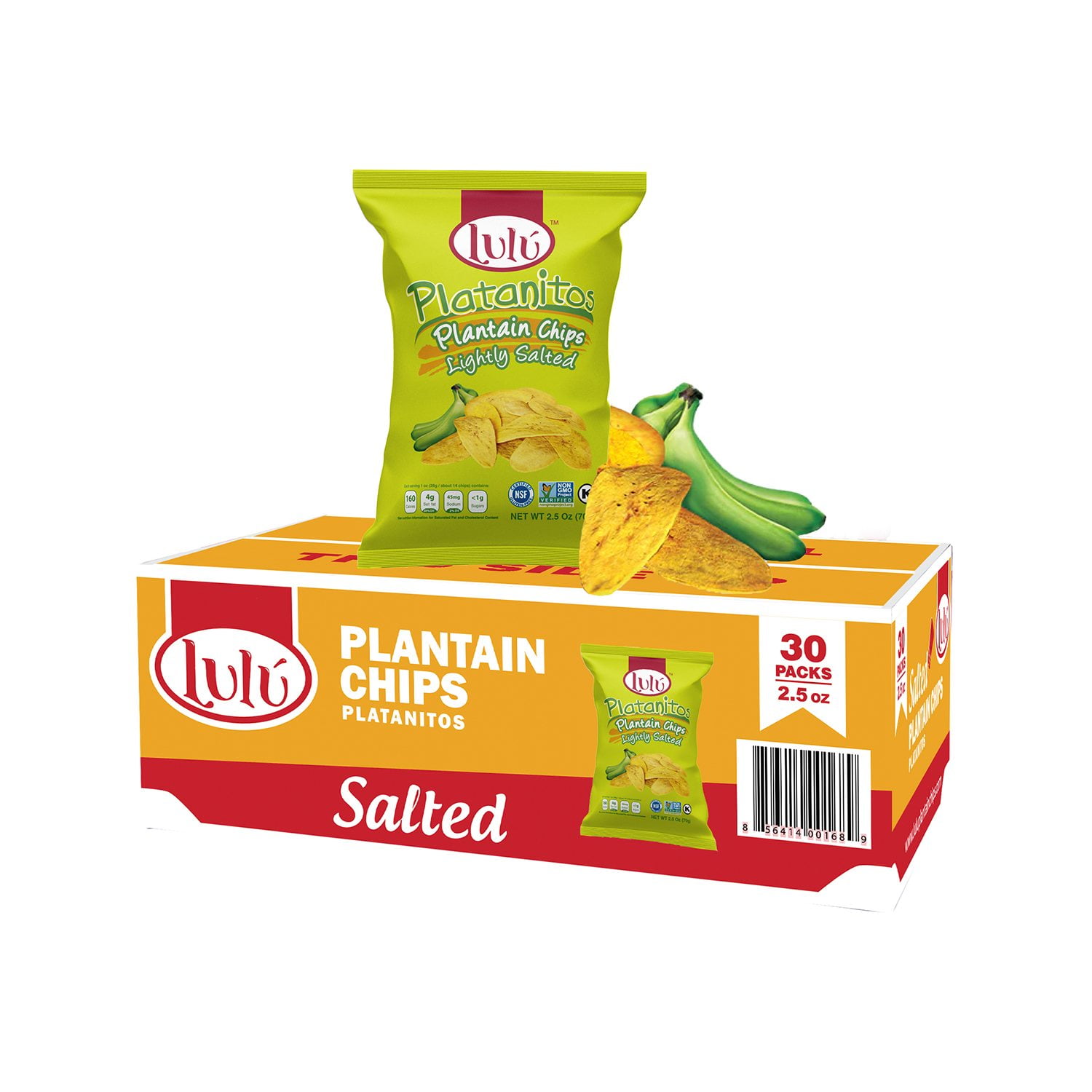 Lulu Platanitos Lightly Salted Plantain Chips, 2.5 oz., 30 pk