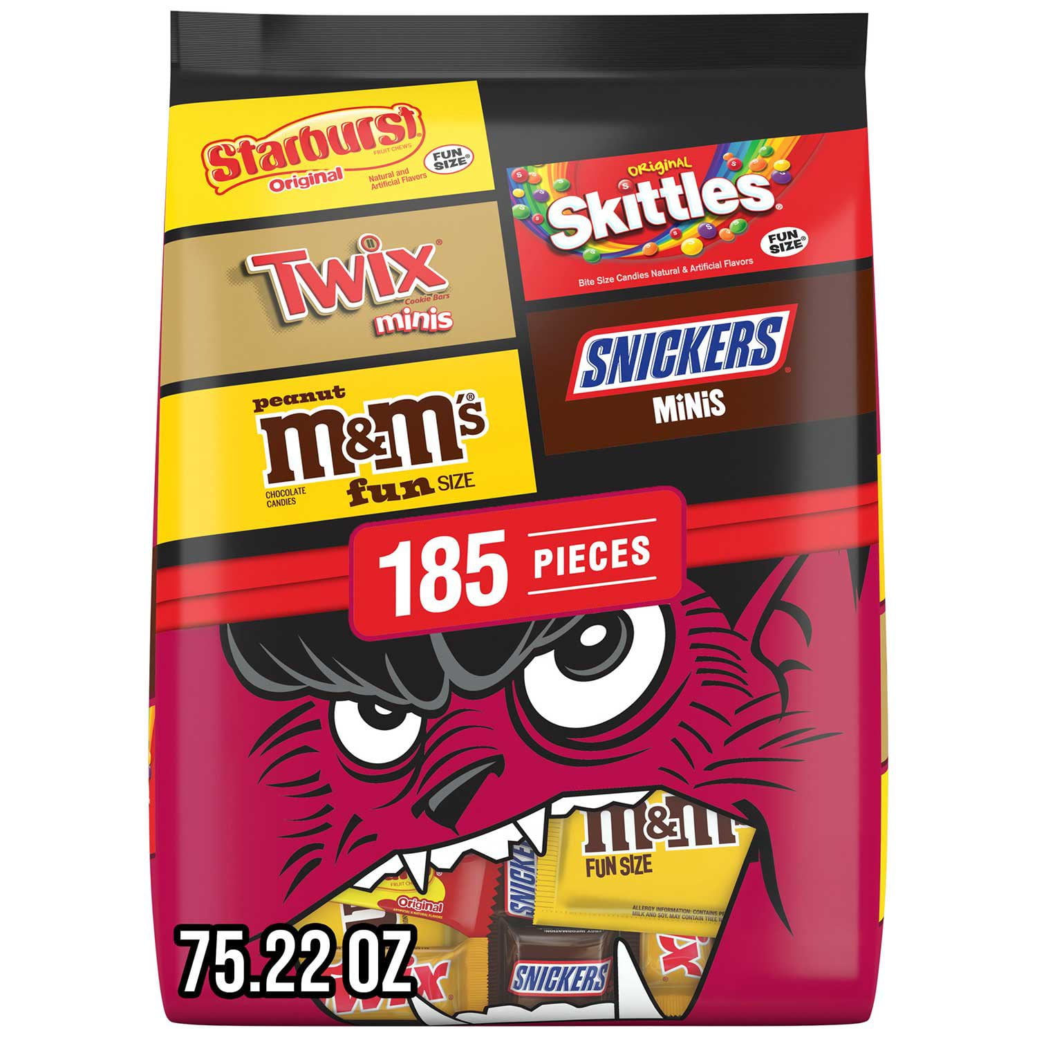 Mars Halloween Variety Pack Candy, Mini & Fun Size, 185 pcs