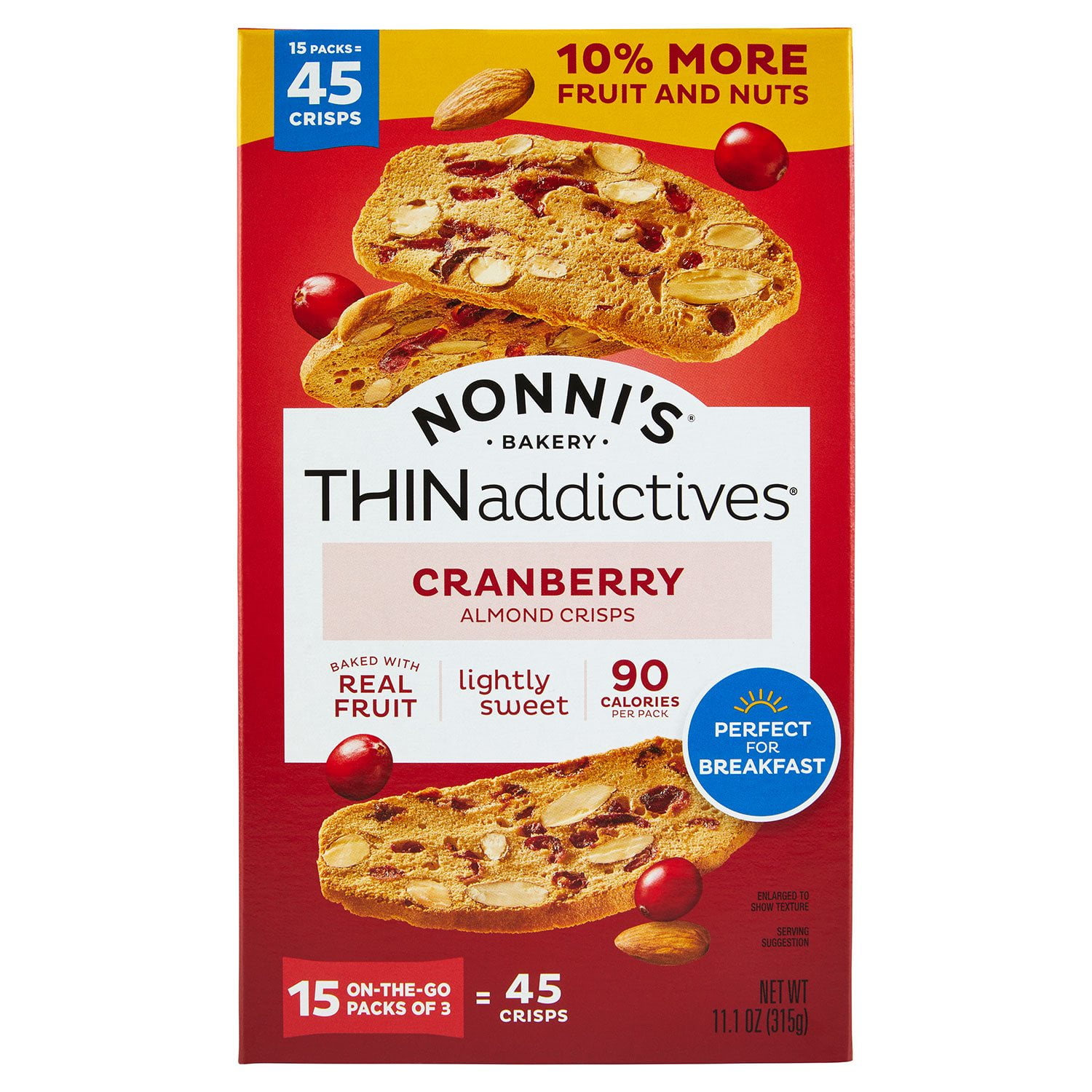 Nonni's THINaddictives Cranberry Almond Crisps 15