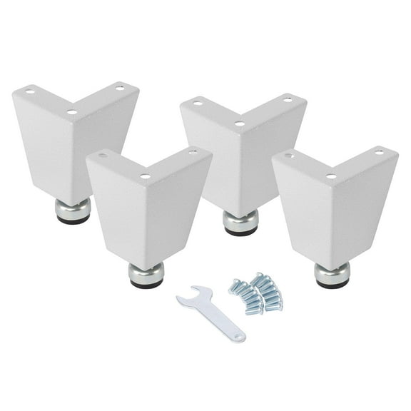 Seville Classics UltraHD 6" Tall Leveling Feet with Rubber Base, Set of 4 or 6