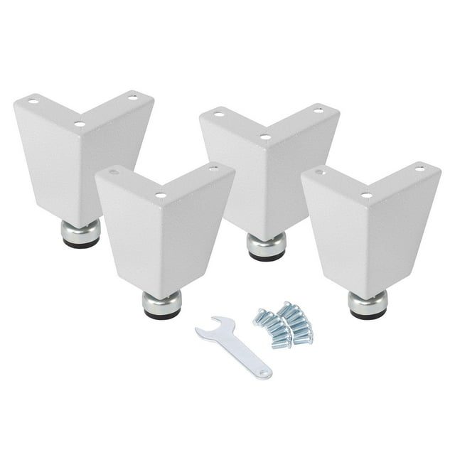 Seville Classics UltraHD 6" Tall Leveling Feet with Rubber Base, Set of 4 or 6