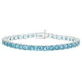 thumbnail image 1 of Princess Cut Gemstone Tennis Bracelet in Sterling Silver, 1 of 4
