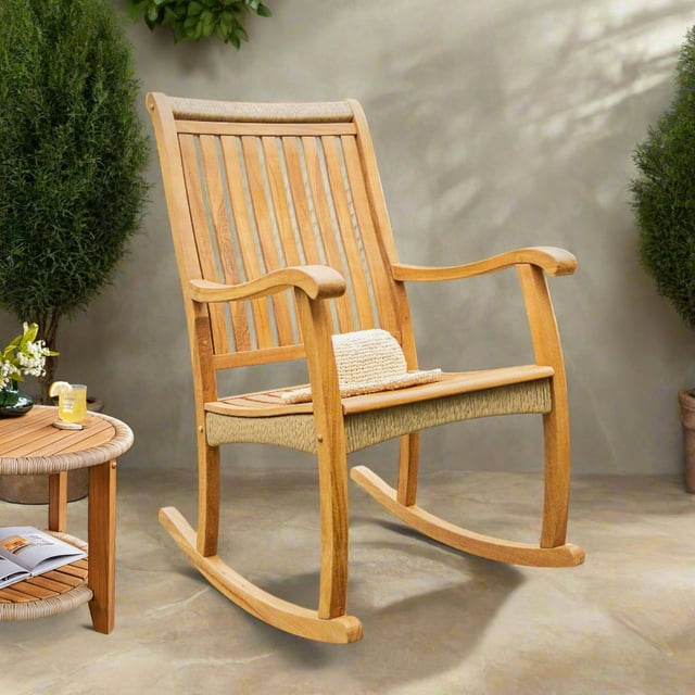 Cambridge Casual Salinas Teak Wicker Rocking Chair
