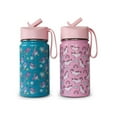 thumbnail image 1 of Iron Flask Kids 14-oz BPA Free Stainless Steel Insulated Water Bottles, 2 Pack, Includes 4 Reusable Straws, Choose Color, 1 of 8
