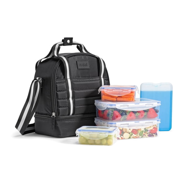 Fit & Fresh Lunch Bag, Includes Meal Prep Set and Ice Pack