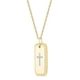 thumbnail image 2 of 0.10 CT. T.W. Round Cut Cross Diamond Dog Tag Pendant Necklace in 14K Gold, 2 of 7