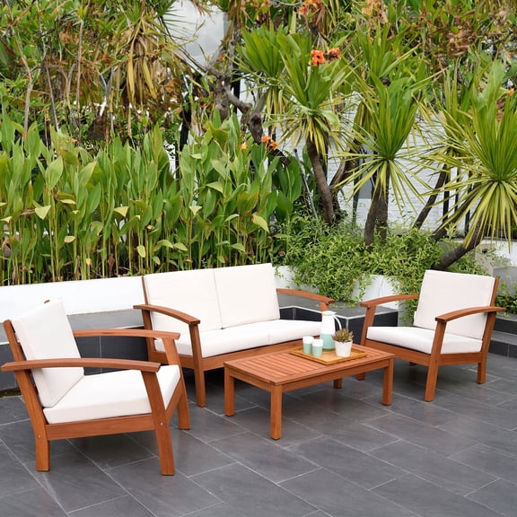 Amazonia Valencia Eucalyptus Deep Seating Set, 4pc