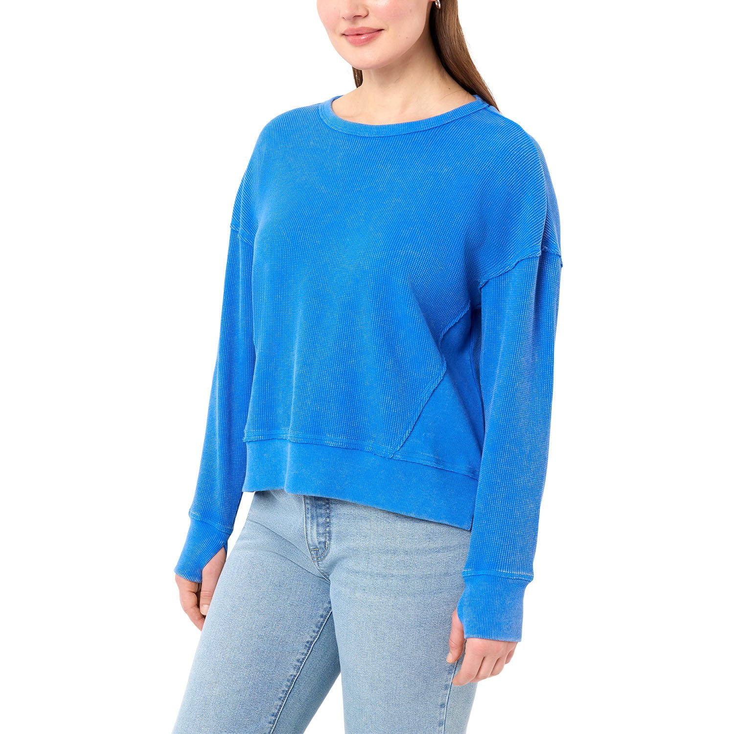 Seven7 Women's Long Sleeve Waffle Crewneck Top - Samsclub.com