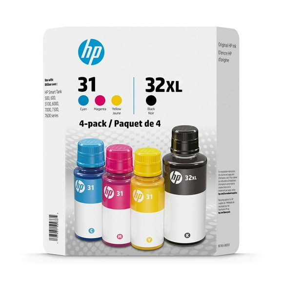 HP 31/HP 32XL Black/Cyan/Magenta/Yellow Original Ink Cartridge