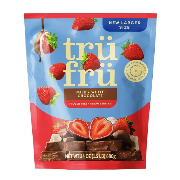 Tru Fru Strawberries in White & Milk Chocolate, Frozen, 24 oz
