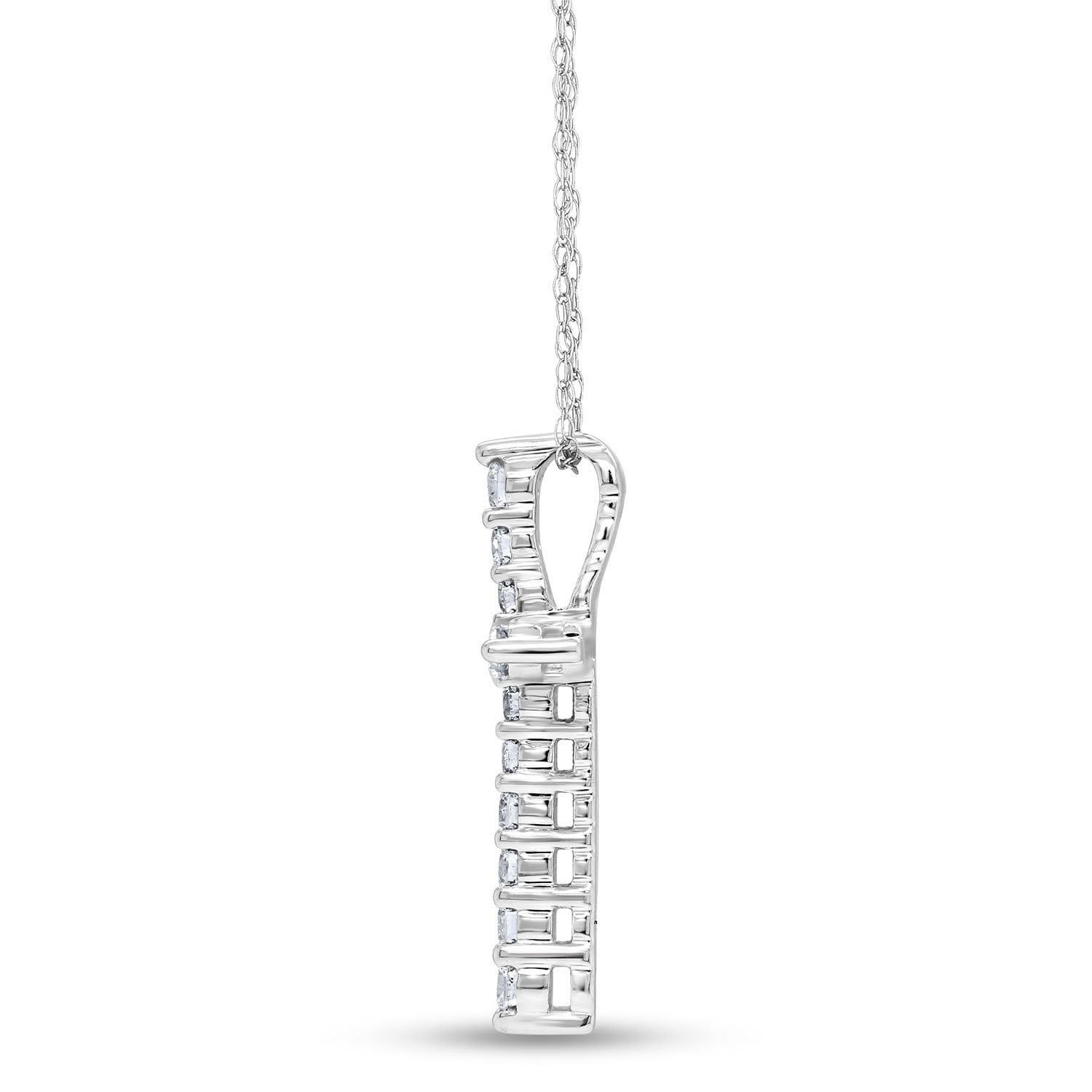 0.20 CT. T.W. Round Cut Diamond Cross Pendant in 14K Gold