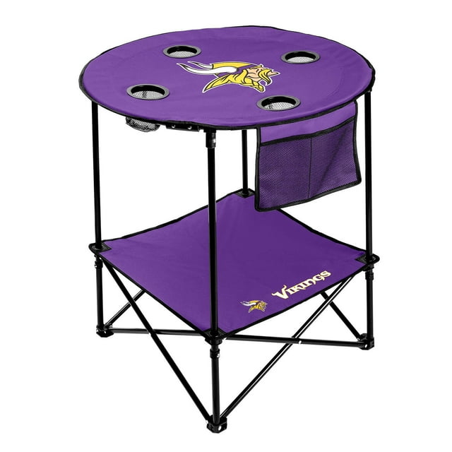 NFL 27.6" Round Tailgate Table with Shelf