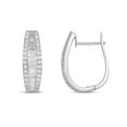 thumbnail image 3 of 1.25 C.T. TW Baguette Cut Diamond Hoop Earrings in 14K Gold, 3 of 6