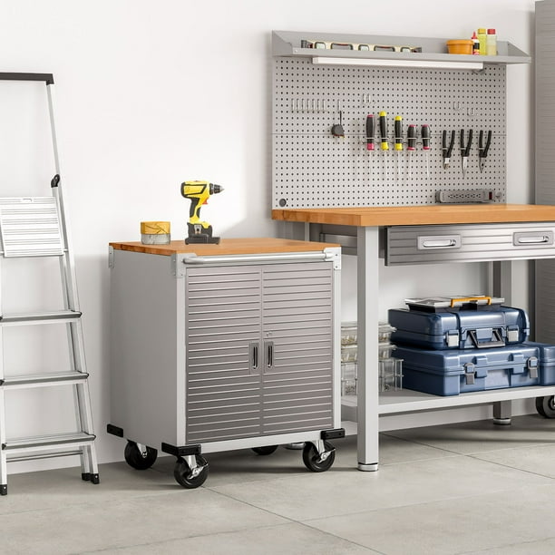 Seville Classics UltraHD 2 Door Rolling Cabinet, 28