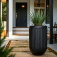 thumbnail image 2 of Grooved 25" Tall Planter, 2 of 4