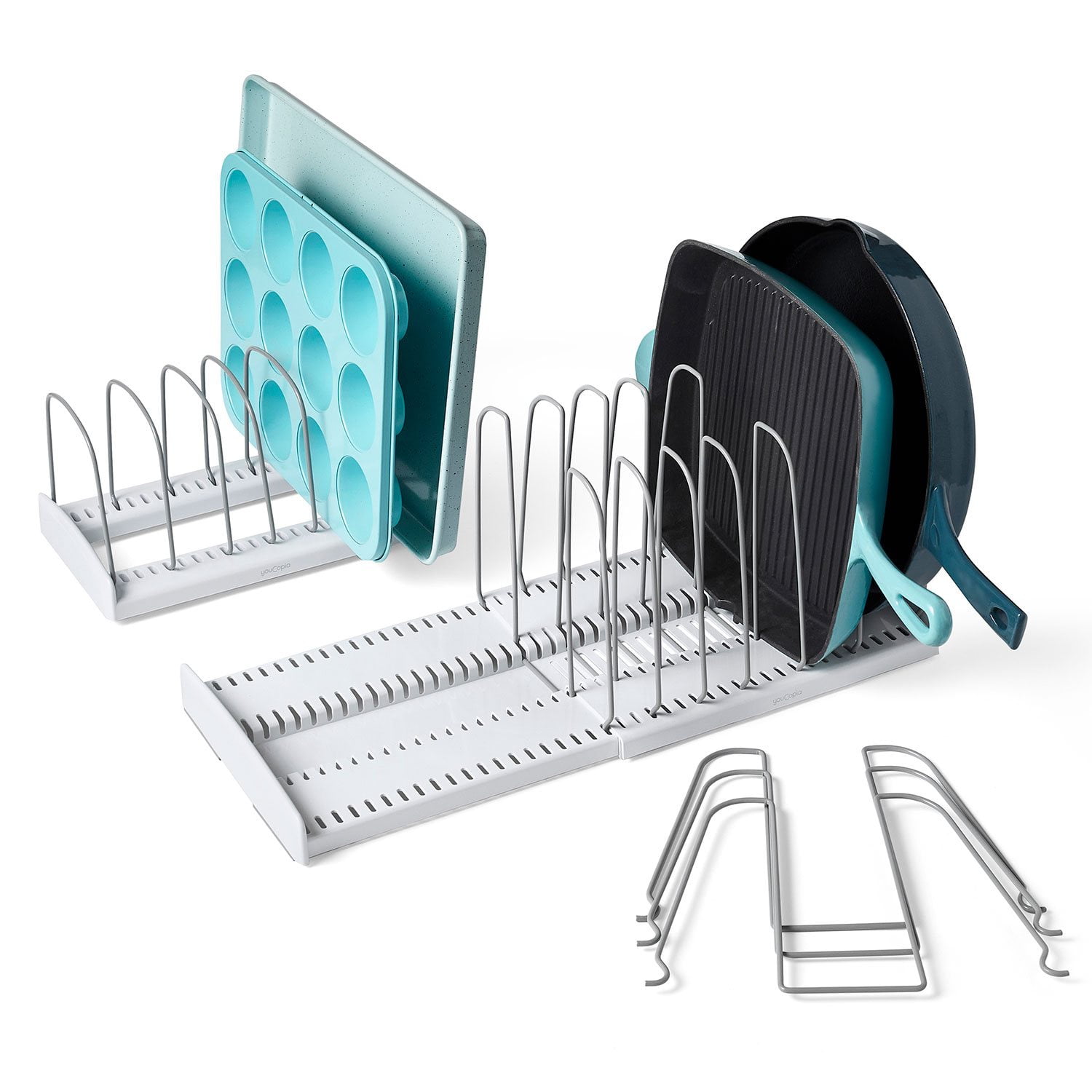 YouCopia Expandable Cookware and Adjustable Bakeware Storage Rack