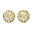thumbnail image 1 of Mother of Pearl Tree of Life Earring in 14K Gold, 1 of 6
