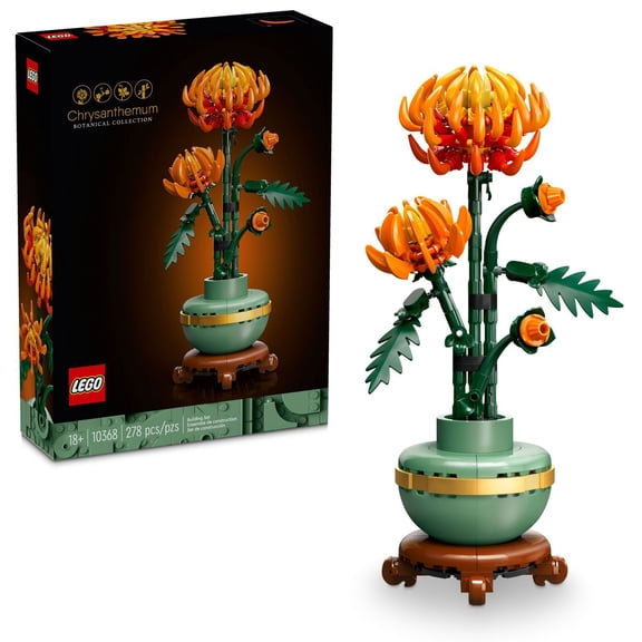LEGO Botanicals Chrysanthemum Flower Décor Building Set, 278 pcs.