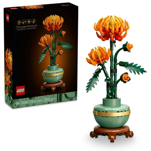 LEGO Botanicals Chrysanthemum Flower Décor Building Set, 278 pcs.
