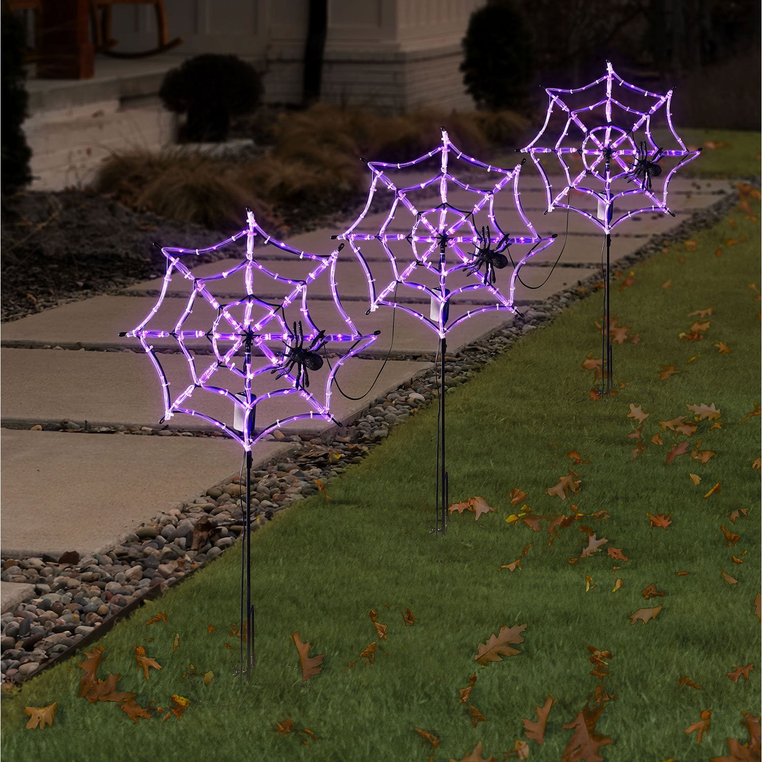 Member's Mark Pre-Lit Spiderweb Lawn Stakes, Set of 3 - Samsclub.com