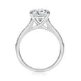 thumbnail image 3 of Lab Created Oval Cut Solitaire Semi-Eternity Diamond Ring in 18K Gold, 3 of 5