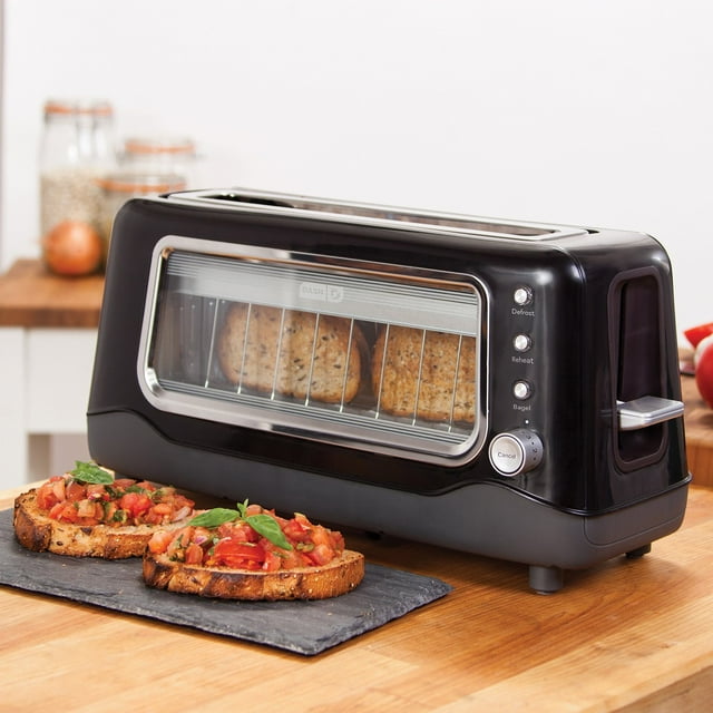 Dash Extra Wide Slot Toaster with See Through Window