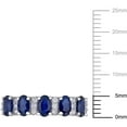 thumbnail image 3 of Blue Sapphire & 0.13 CT. T.W. Diamond 5-Stone Ring in 14K Gold, 3 of 6