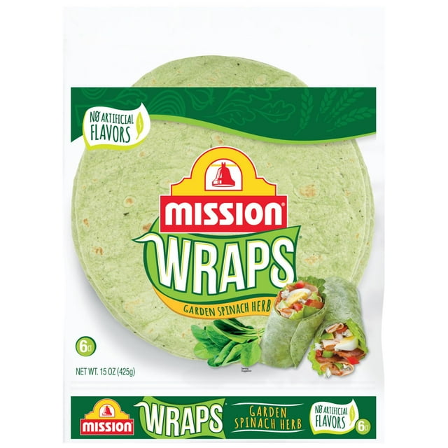 Mission 10" Garden Spinach Herb Wraps, 6 ct.