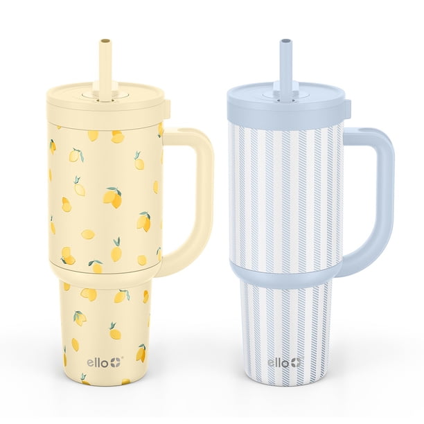 Ello Oasis 30oz Stainless Steel Tumbler with Handle, 100% Leakproof, 2-Pack