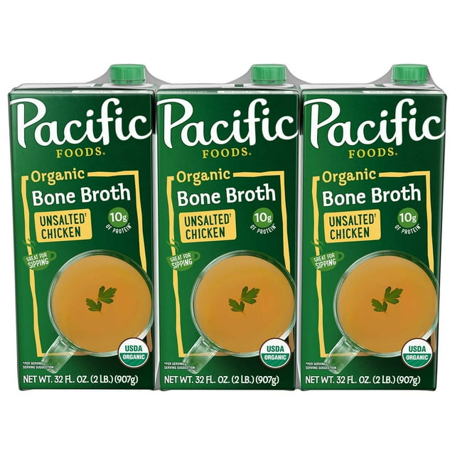 Pacific Bone Broth, Unsalted, 32 oz., 3 pk.