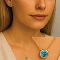thumbnail image 4 of Round Cut Gemstone Bezel Pendant in 14K Gold, 4 of 6