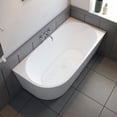 thumbnail image 5 of Left or Right Corner Freestanding Bath Tub and Shower Finnley 59‑in Acrylic Soaking Bathtub in White High‑Gloss, 5 of 11