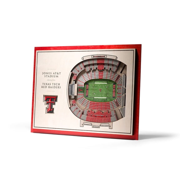 YouTheFan Texas Tech Red Raiders 17"x13" 3D 5 Layer Stadium View Wall Art