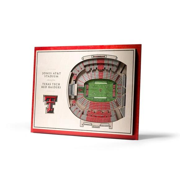 YouTheFan Texas Tech Red Raiders 17"x13" 3D 5 Layer Stadium View Wall Art