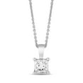 thumbnail image 1 of Princess Cut Solitaire Diamond Pendant Necklace in 18K Gold, 1 of 7