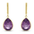 thumbnail image 1 of Pear Cut Gemstone Bezel Set Dangle Earrings in 14K Gold, 1 of 5