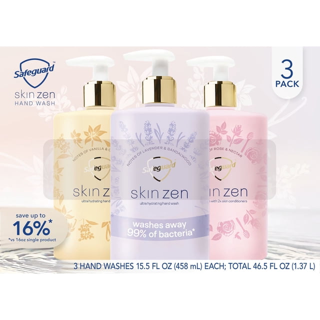 Safeguard Skin Zen Hand Wash, Variety Pack, 16 oz., 3 pk.