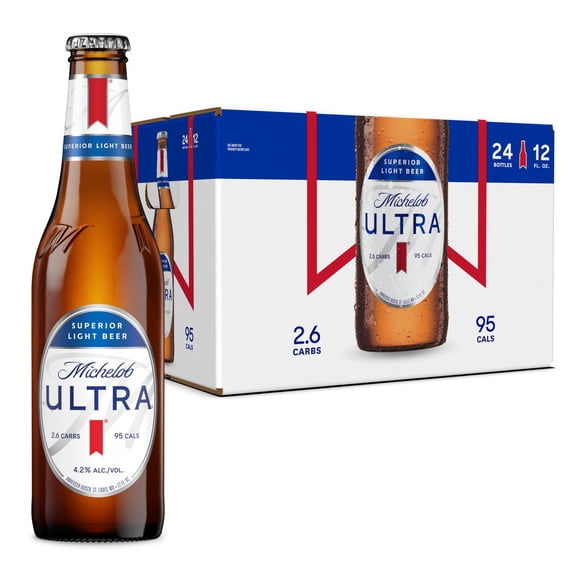 Michelob ULTRA Superior Light American Lager Beer, 12 fl. oz. bottle, 24 pk.