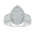 thumbnail image 1 of 0.95 CT. T.W. Pear Shaped Halo Cluster Diamond Ring in 14K Gold, 1 of 4
