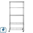 thumbnail image 3 of Seville Classics 5-Tier Steel Wire Shelving, 36” W x 14” D x 75.5” H, 3 of 14