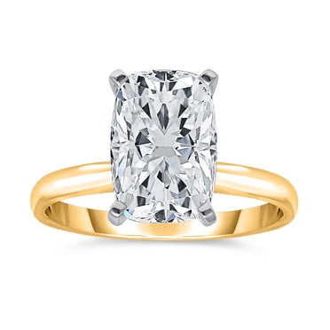 Lab Created Elongated Cushion Cut Diamond Ring