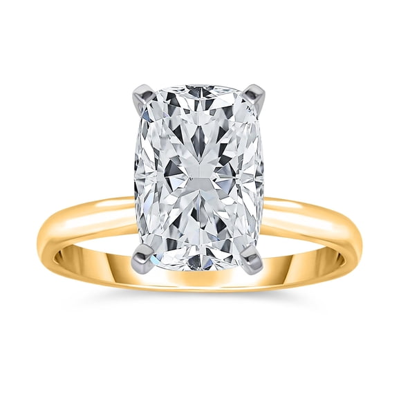 Lab Created Elongated Cushion Cut Diamond Ring