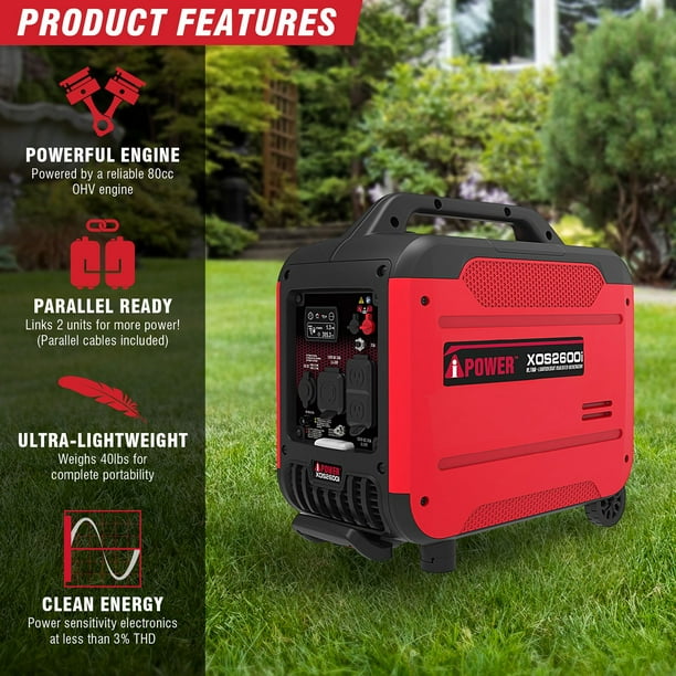 2,600 / 2,000 Watt AiPower Portable Generator With 80cc OHV Engine